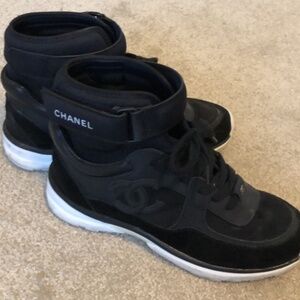 Chanel Interlocking CC High Top Sneakers